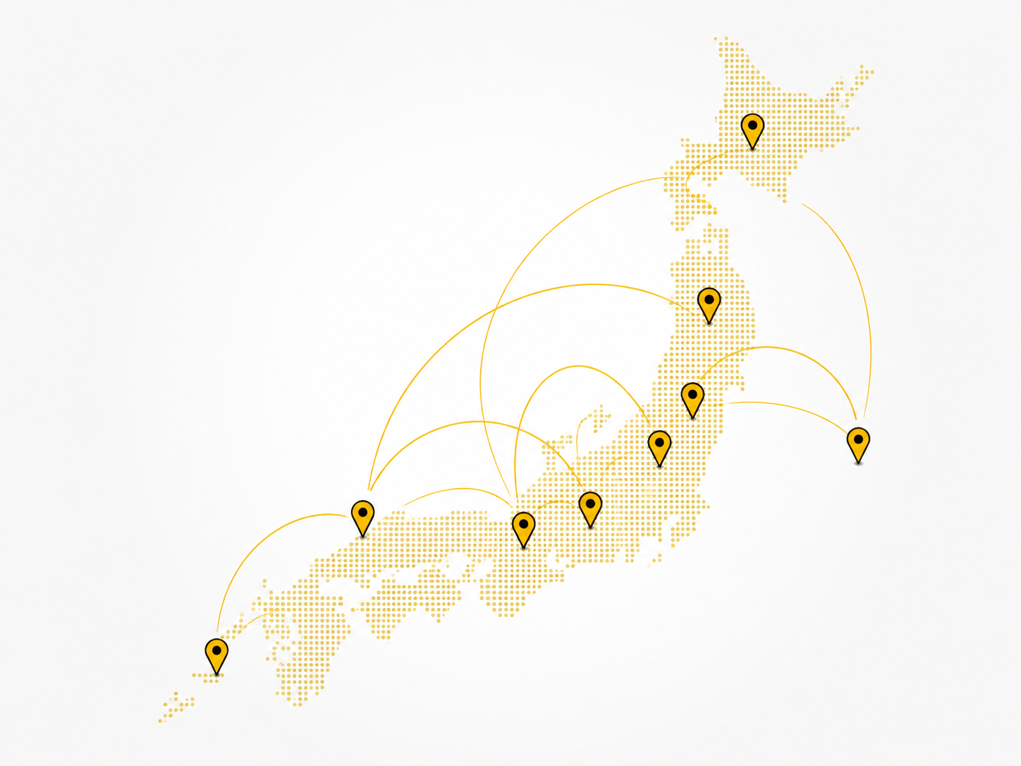 全国の活動ネットワークを表した日本地図
